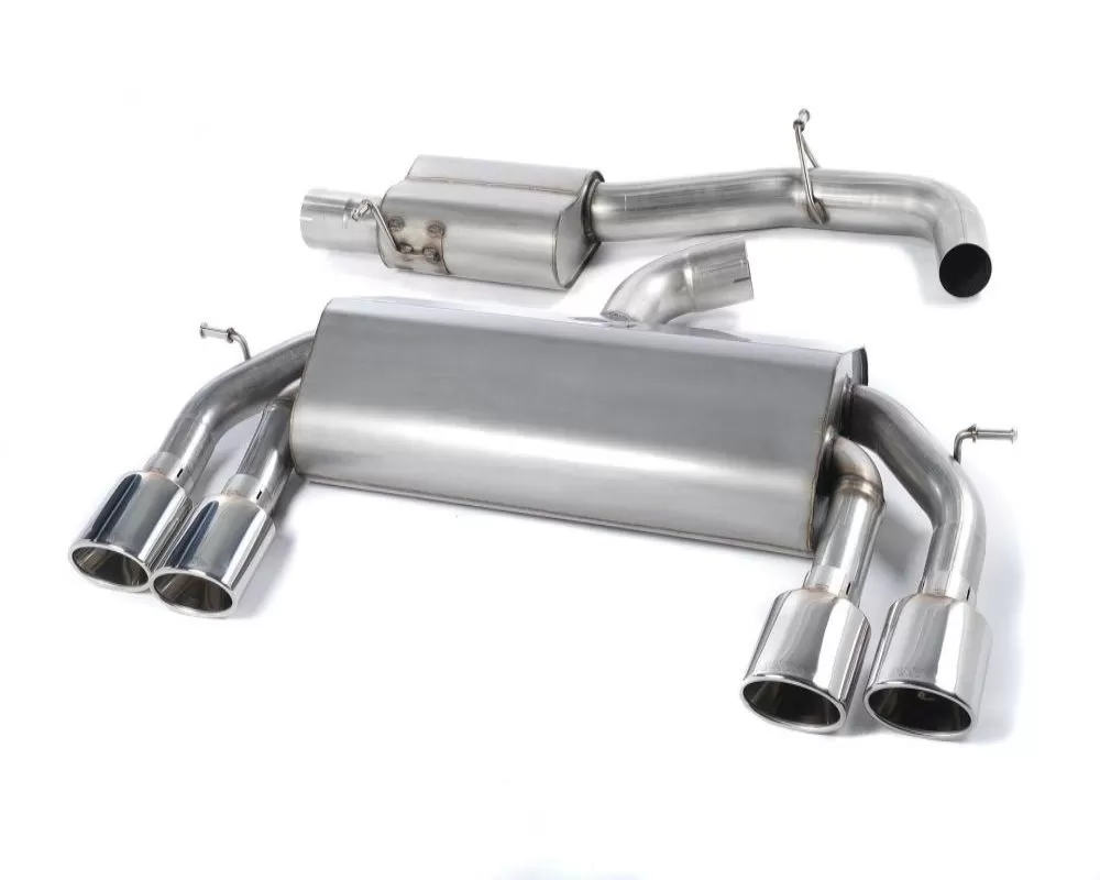 Milltek 3.00 inch Non Valved Race Catback Exhaust System Resonated with Polished Oval Tips Volkswagen Golf R MK7 2.0 TSI 300PS 2015-2017 - SSXVW308