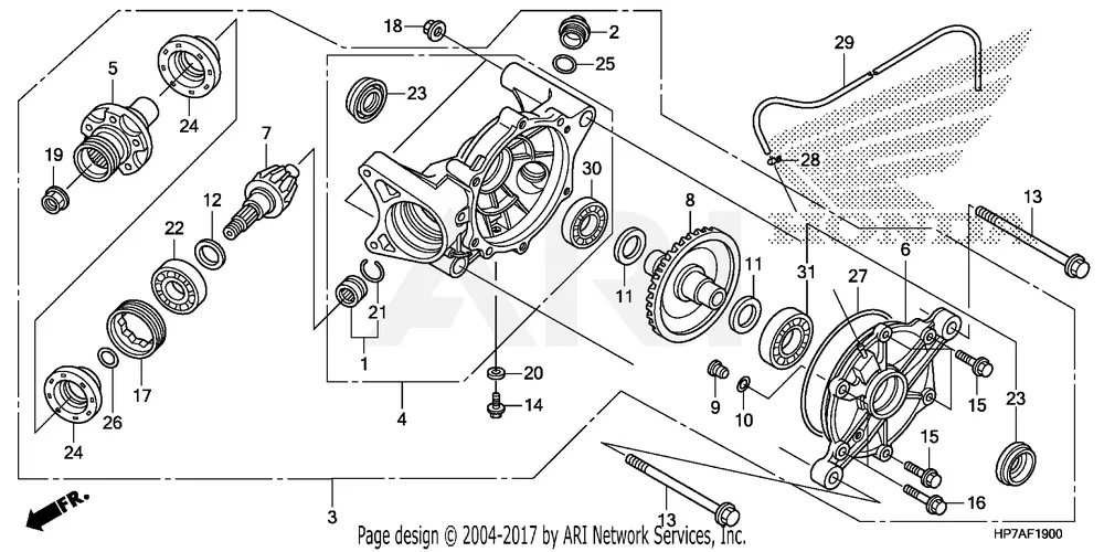 Honda OEM Case Sub-Assembly Rear Final Gear CLEARANCE - 41311-HP7-A00