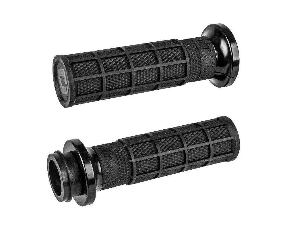 ODI Lock On Waffle Style Grips Black | Black For Cable Throttle - V31HCW-BB-B
