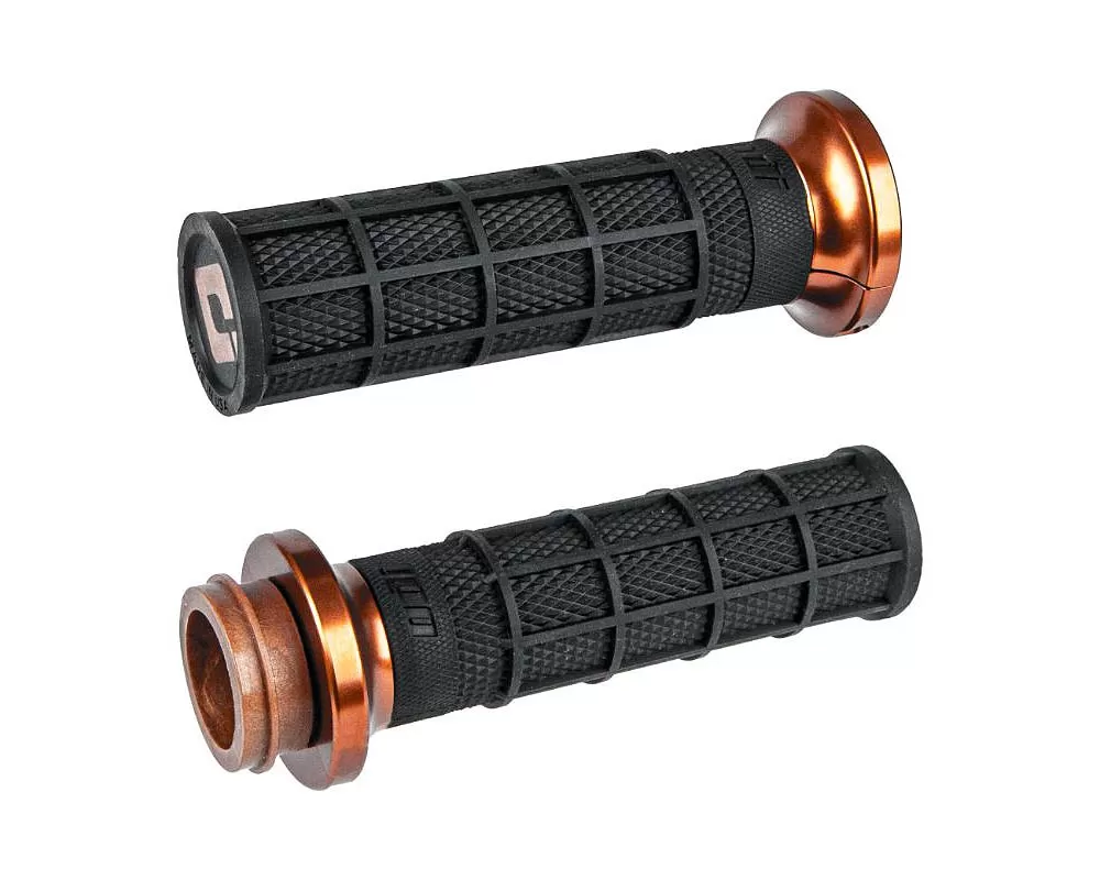 ODI Lock On Waffle Style Grips Blk | Bronze For Cable Throttle - V31HCW-BZ-Z