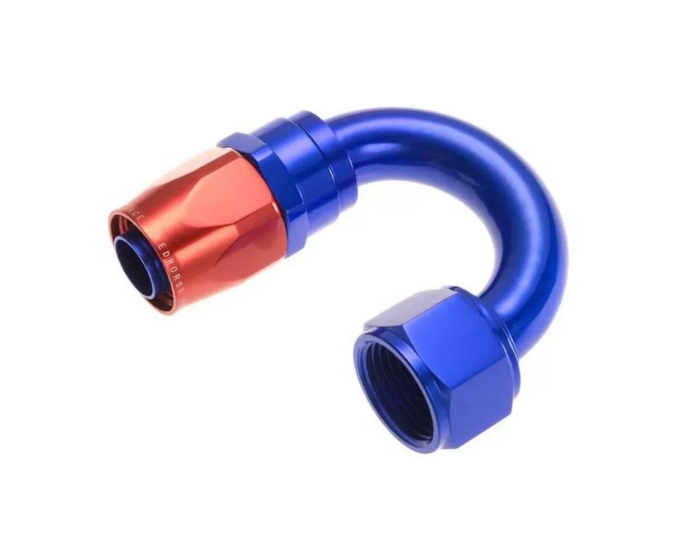 Redhorse Performance -04 180 Degree Double Swivel Hose End-Red & Blue - 1180-04-1