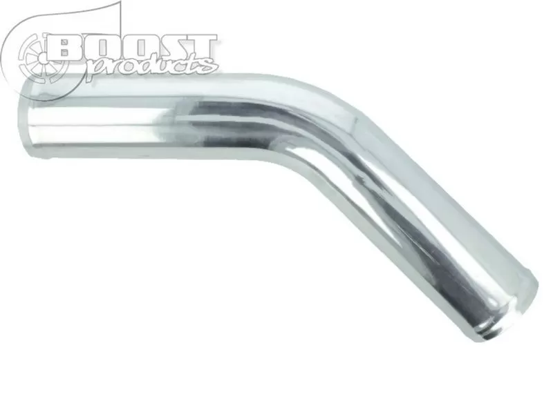 BOOST Products Aluminum Elbow 45 Degrees with 38mm (1-1/2") OD, Mandrel Bent, Polished - 3102014538