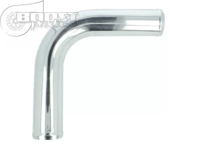 BOOST Products Aluminum Elbow 90 Degrees with 80mm (3-1/8") OD, Mandrel Bent, Polished - 3102029080