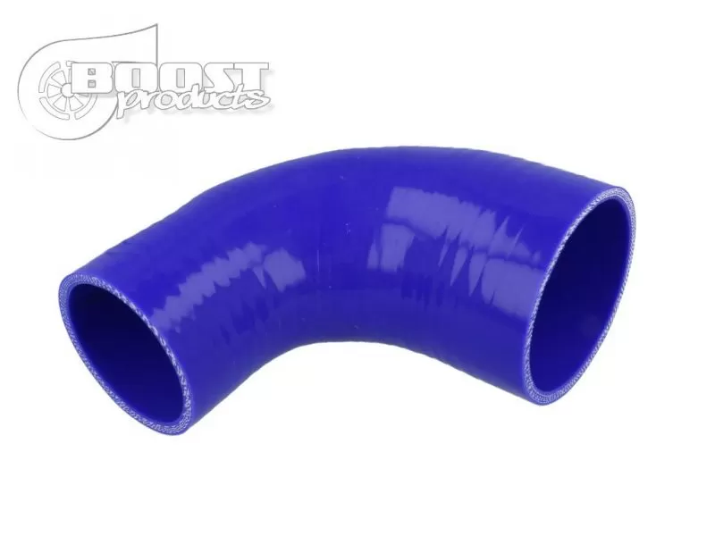 BOOST Products Silicone Reducer Elbow 90 Degrees, 76 - 60mm (3" - 2-3/8") ID, Blue - 3279076060