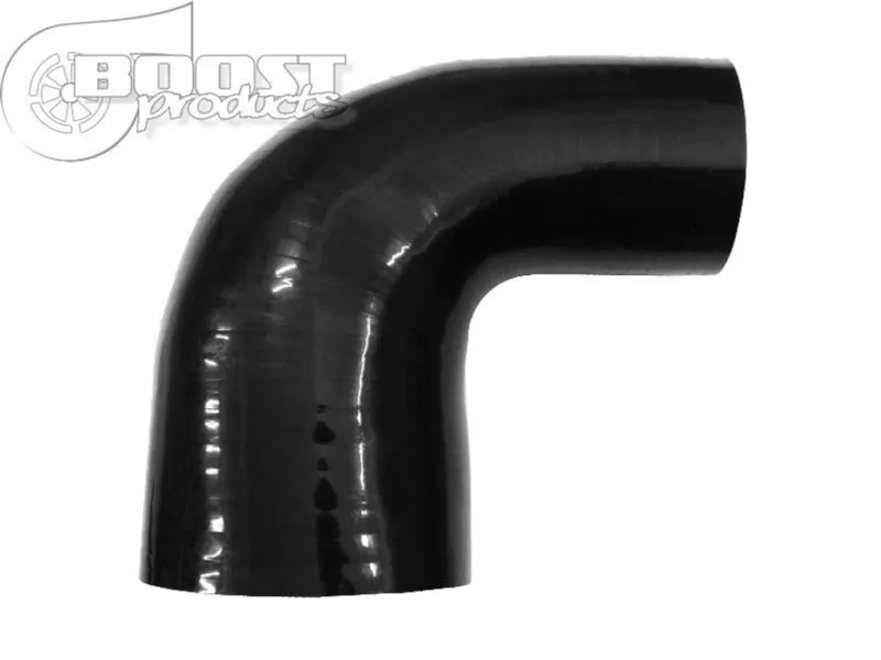 BOOST Products Silicone Reducer Elbow 90 Degrees, 80 - 60mm (3-1/8" - 2-3/8"), Black - 3259080060