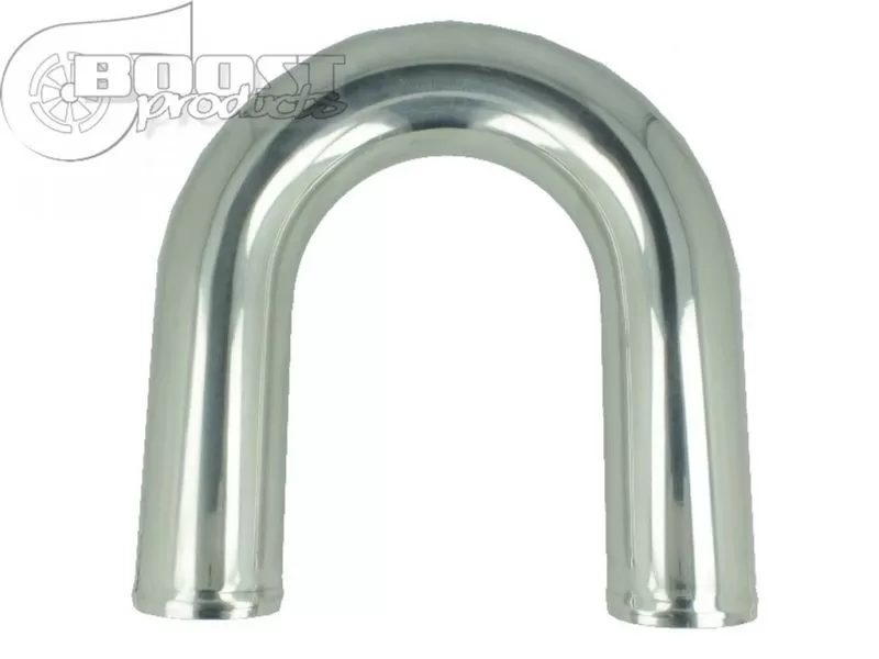 BOOST Products Aluminum Elbow 180 Degrees with 80mm (3-1/8") OD, Mandrel Bent, Polished - 3102031880