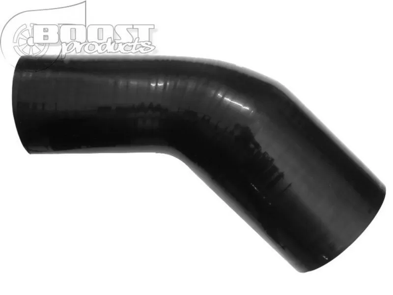 BOOST Products Silicone Reducer Elbow 45 Degrees, 48 - 30mm (1-7/8" - 1-3/16") ID, Black - 3258048030