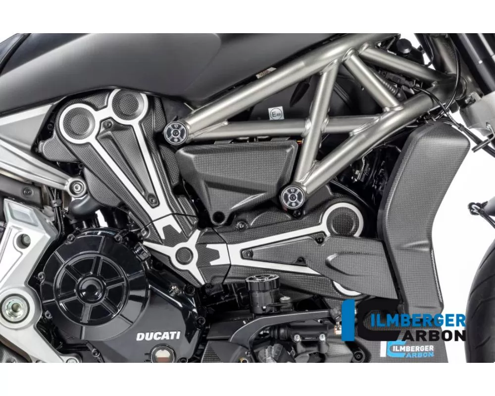 Ilmberger 3pc Matte Cam Belt Covers w/ Chrome Decal Ducati XDiavel/XDiavel S 2016+ - ZAO.199.XD16M.K