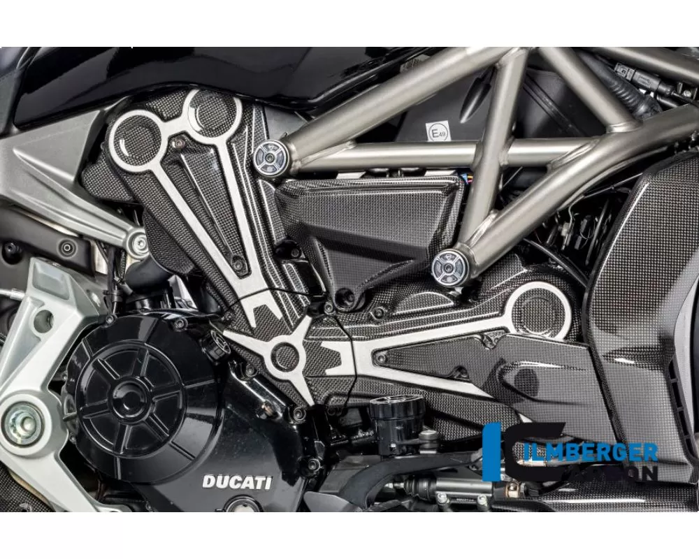 Ilmberger 3pc Gloss Cam Belt Covers w/ Chrome Decal Ducati XDiavel/XDiavel S 2016+ - ZAO.099.XD16G.K