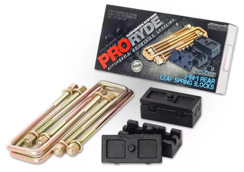 ProRYDE Suspension Systems GM LD/HD 3-in-1 Block Kit w/U-bolts-No Taper - 52-1200G