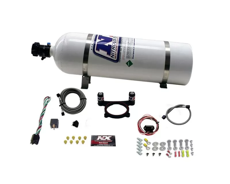 Nitrous Express Coyote 4 Valve Nitrous Plate Kit (50-200HP) With 15Pound Bottle Ford Mustang GT 5.0L 2011-2022 - 20948-15
