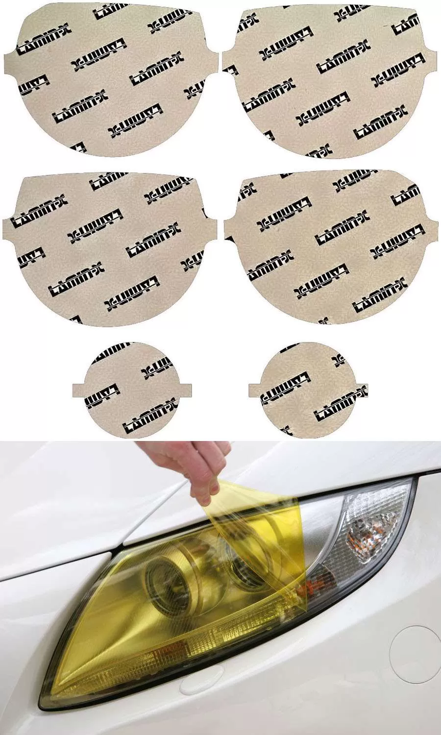 Lamin-X Dodge Challenger 2008-2014 Yellow Headlight Covers - D018Y