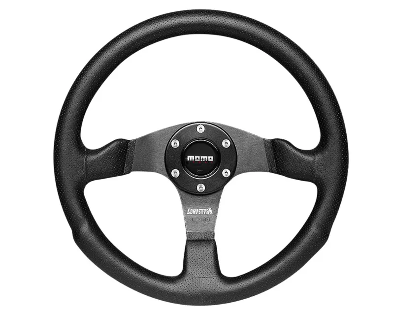 MOMO Competition Black Leather Steering Wheel - COM35BK0B