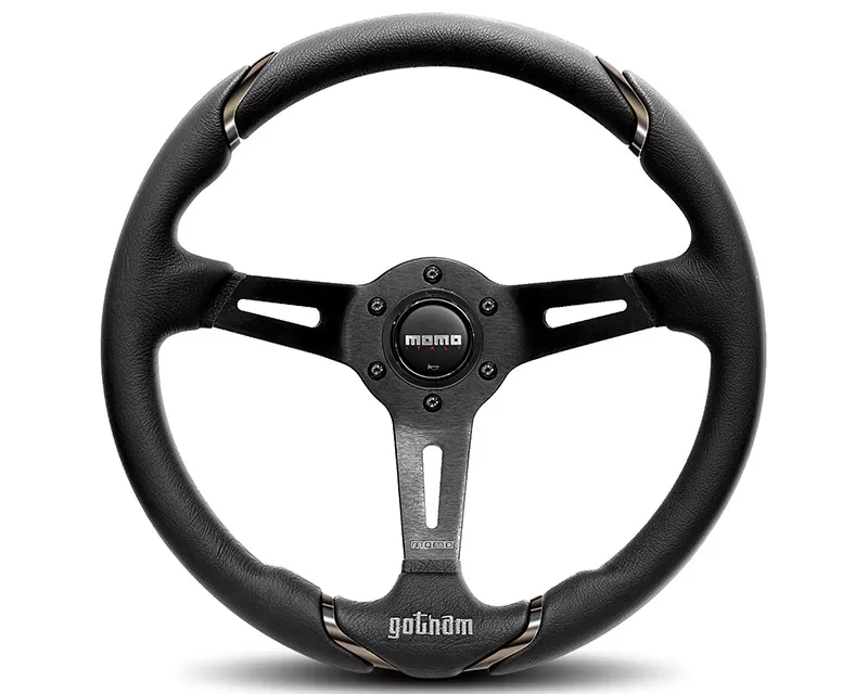 MOMO Gotham Black Leather Steering Wheel - GOT35BK0B
