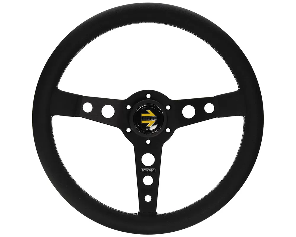 MOMO Prototipo Black 350 mm Leather Steering Wheel - PRO35BK2B