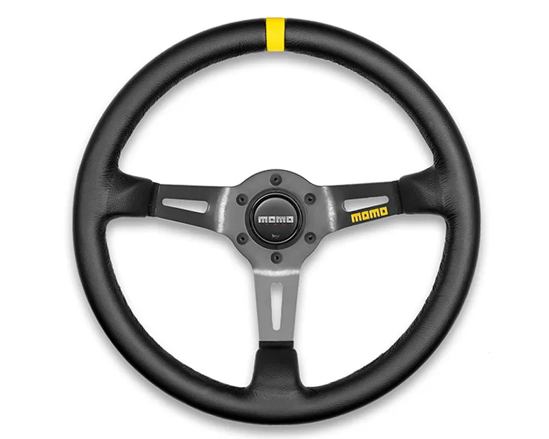MOMO MOD.08 Black Leather | Black Spoke Steering Wheel - R1908/35L