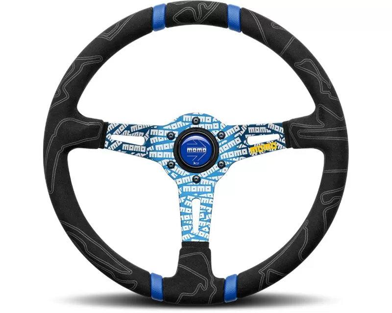 MOMO Ultra Steering Wheel 350mm Blue - ULT35BK0BU