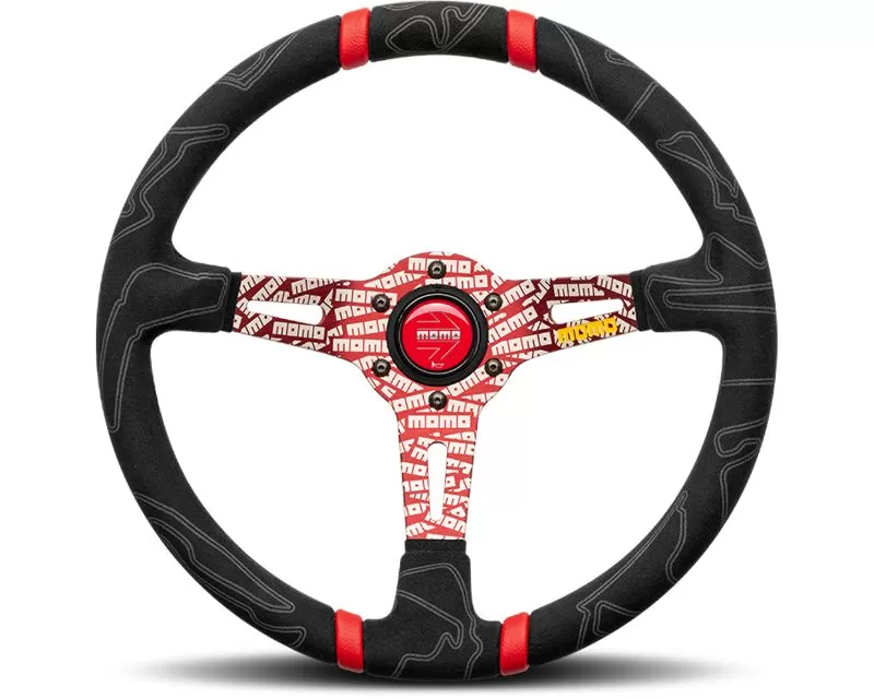 MOMO Ultra Steering Wheel 350mm Red - ULT35BK0RD