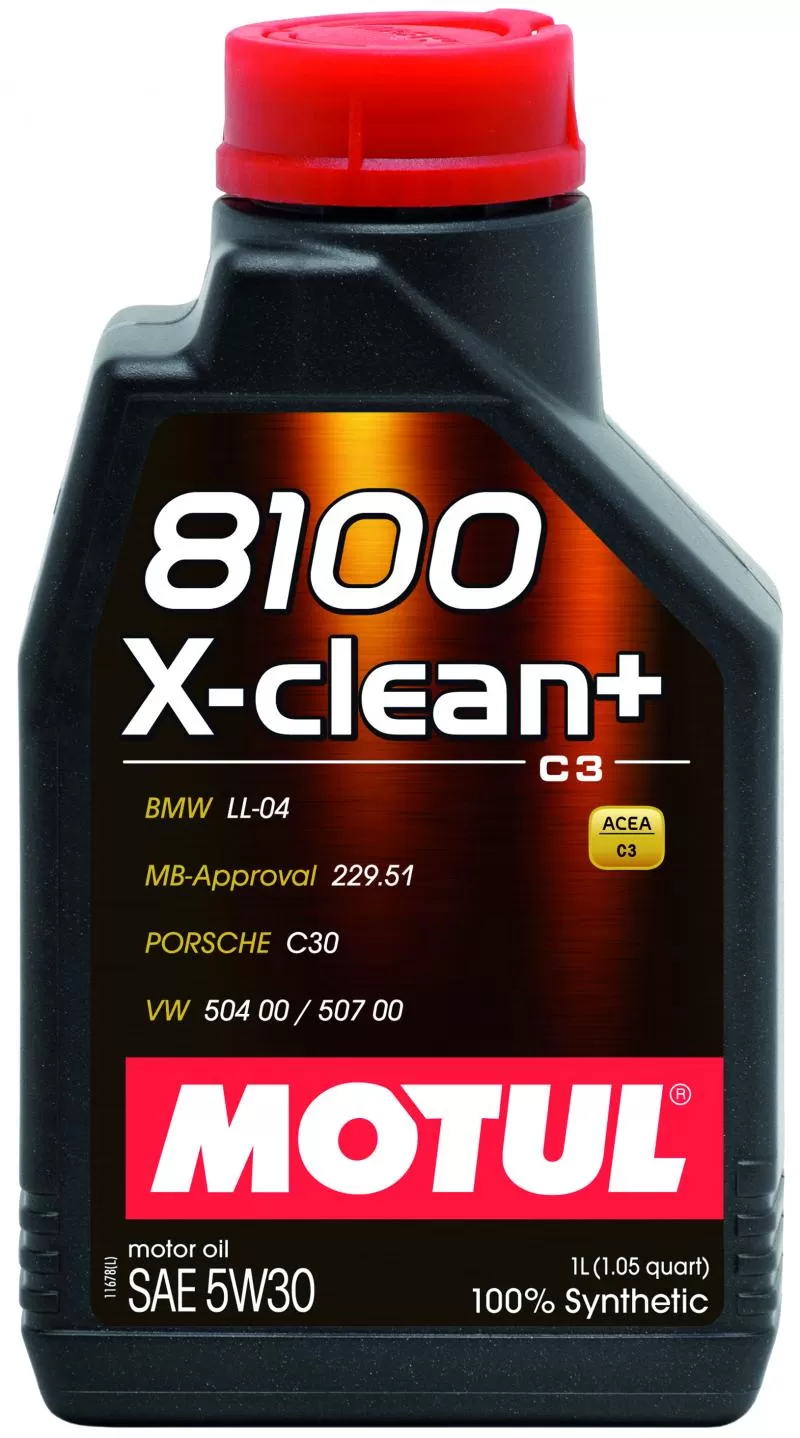 Motul 8100 X-CLEAN + 5W30 - 1L - Synthetic Engine Oil - 106376