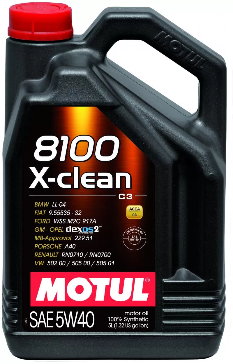 Motul 8100 X-CLEAN 5W40 - 5L - Synthetic Engine Oil - 102051