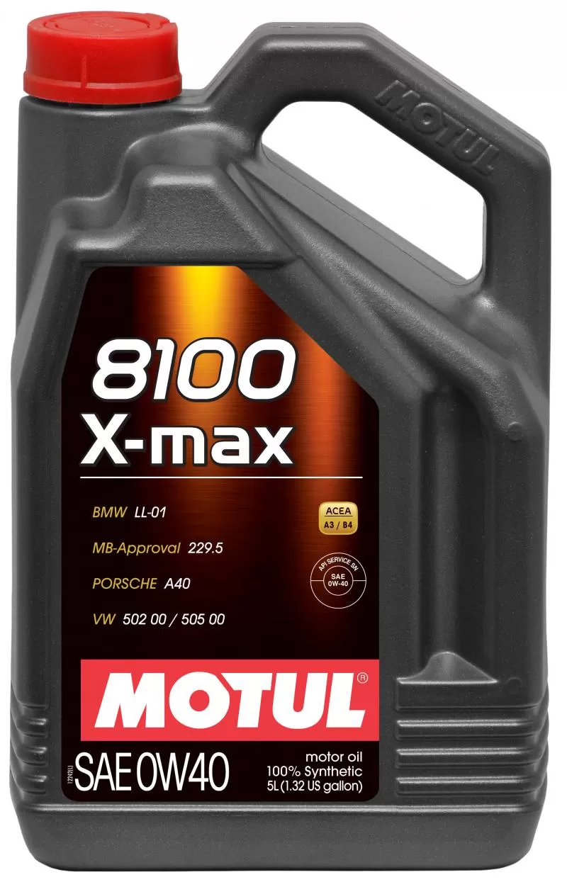 Motul 8100 X-MAX 0W40 - 5L - Synthetic Engine Oil - 104533