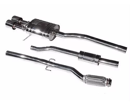 Meisterschaft Stainless Steel GT Racing Complete Primary Catback Exhaust System with with 2x102mm Round Split Tips Mini R56 Cooper S 07-13 - MI0111203