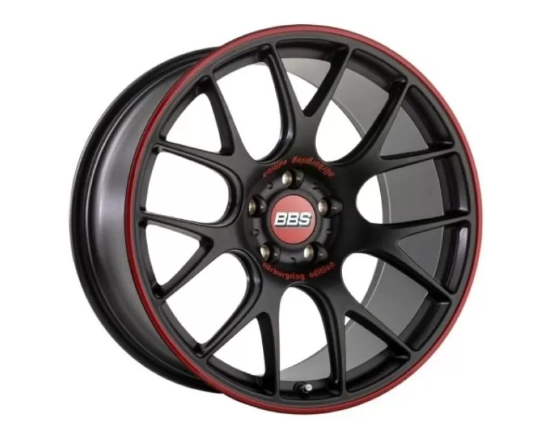 BBS CH-R Wheel Nurburgring Edition 18x8.5 5x112 47mm Satin Black | Red Rim - CH139NE