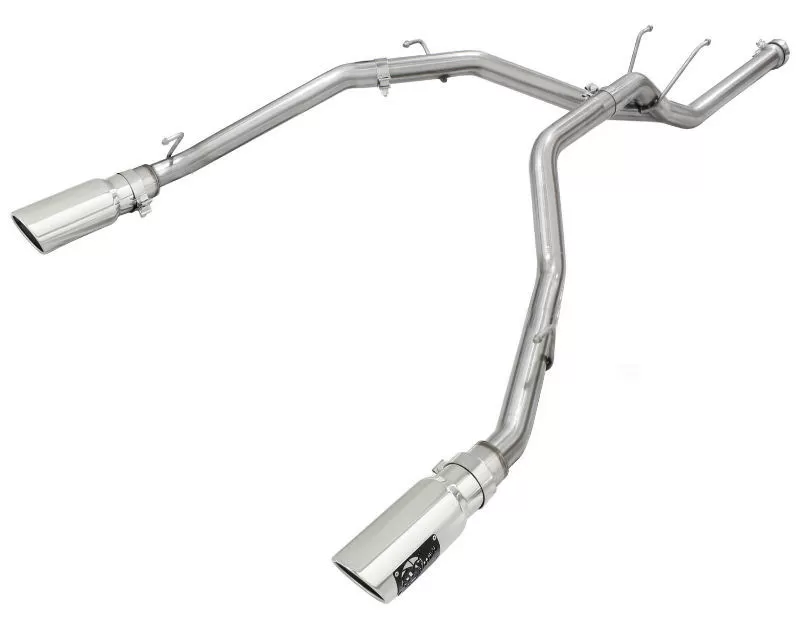 aFe POWER MACH Force Xp 2.5inch DPF Back Stainless Steel Exhaust System with Polished Tips Dodge RAM 1500 EcoDiesel V6-3.0L 14+ - 49-42041-P