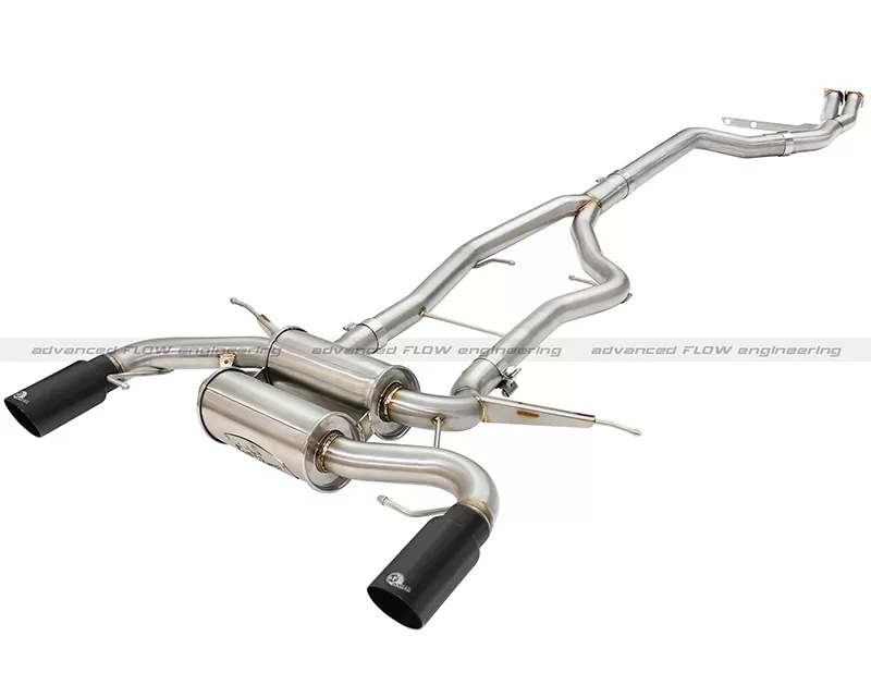 aFe POWER Mach Force-Xp Stainless Steel 3"-2.5" Catback Exhaust with Black Tips BMW 335i E90/E92 3.0L N55 11-13 - 49-36328-B
