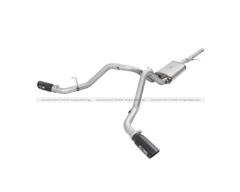 aFe POWER Mach Force-Xp 3 inch Catback Stainless Steel Dual Exhaust System w/Black Tips GM Silverado and Sierra 1500 14-15 - 49-44057-B