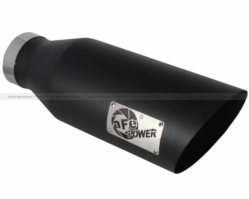 aFe POWER MACH Force XP Black Stainless Steel Tip 4 In x 7 Out x 18 L in - 49-92023-B