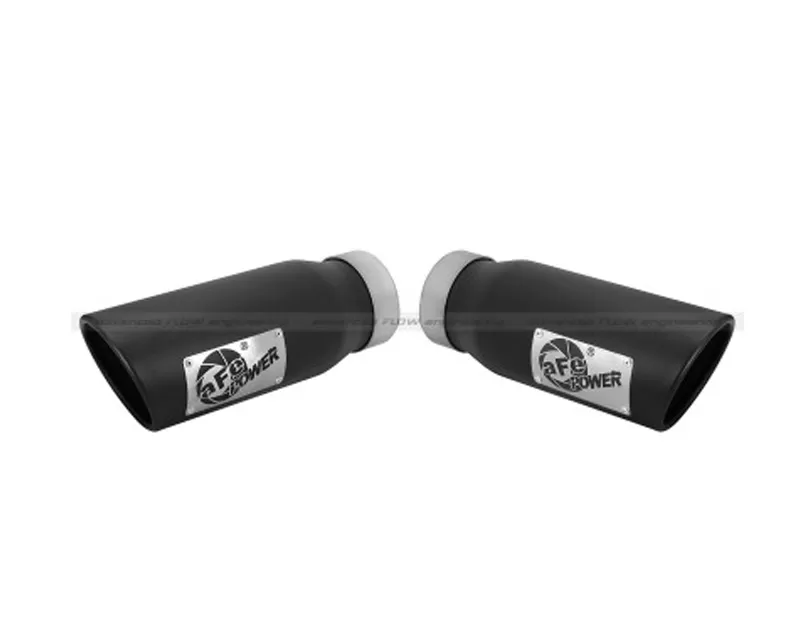 aFe POWER Exhaust Tips Stainless Steel Black 3.5 In x 4.5 Out x 12 inch L - 49T35456-B12