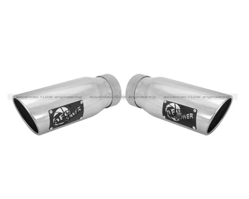 aFe POWER Exhaust Tips Stainless Steel Polished 3.5 In x 4.5 Out x 12 inch L - 49T35456-P12