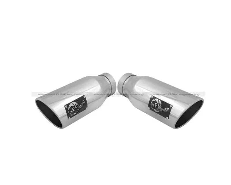 aFe POWER Diesel Exhaust Tips Stainless Steel Polished Dual 4 In x 6 Out x 15 inch L - 49T40606-P15