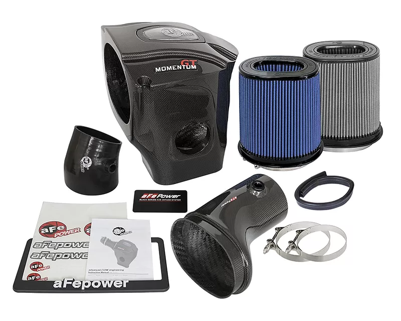 aFe POWER Black Series Carbon Fiber Momentum Cold Air Intake System Dodge Challenger Hellcat 6.2L 15-18 - 52-72205-CF