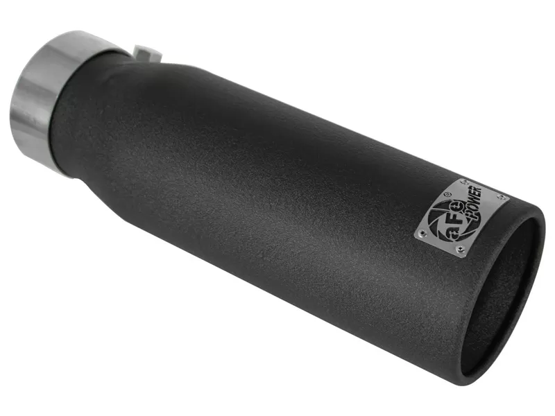 aFe POWER MACH Force-Xp 3" 409 Stainless Steel Exhaust Tip 3 In x 4 Out 12 L in Bolt-On (Blk) - 49-92043-B