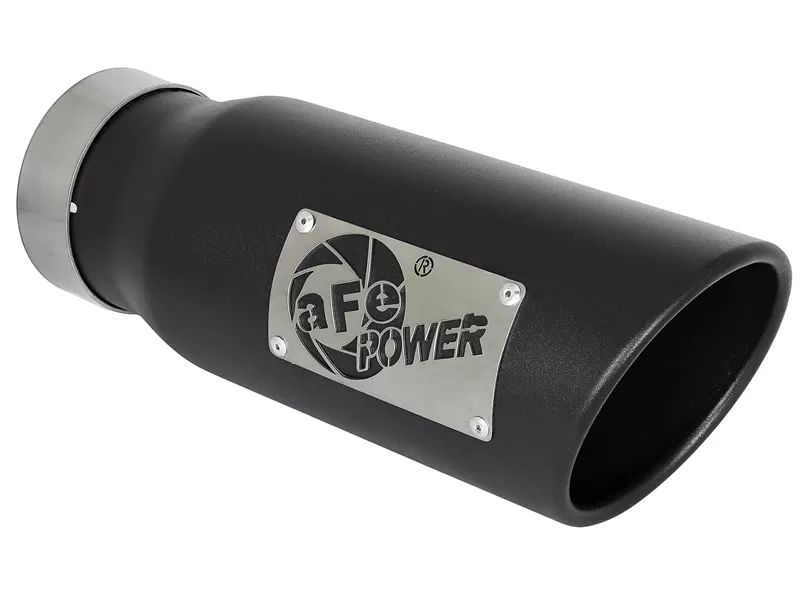 aFe POWER MACH Force-Xp 4" 409 Stainless Steel Exhaust Tip 3-1/2" In x 4-1/2" Out x 12"L Bolt-On - 49T35451-B12