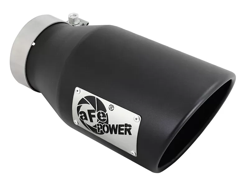 aFe POWER MACH Force-Xp 4" 409 Stainless Steel Exhaust Tip 4" In x 6" Out x 12" L Bolt-On Right - 49T40601-B12