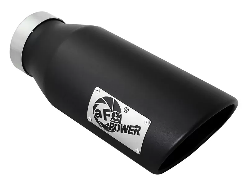aFe POWER MACH Force-Xp 4" 409 Stainless Steel Exhaust Tip 4" In x 6" Out x 15" L Bolt-On Right - 49T40601-B15