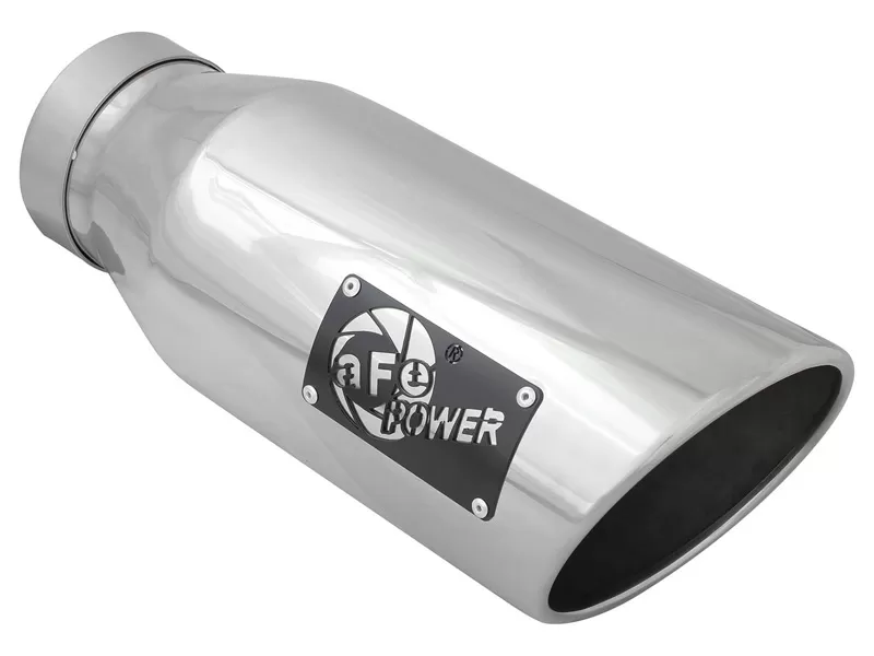 aFe POWER MACH Force-Xp 4" 304 Stainless Steel Exhaust Tip 4" In x 6" Out x 15" L Bolt-On Right - 49T40601-P15