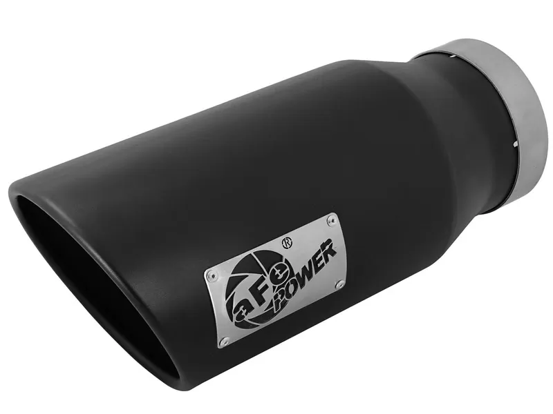 aFe POWER MACH Force-Xp 5" 409 Stainless Steel Exhaust Tip 5" In x 7" Out x 15" L Bolt-On Left - 49t50702-b15