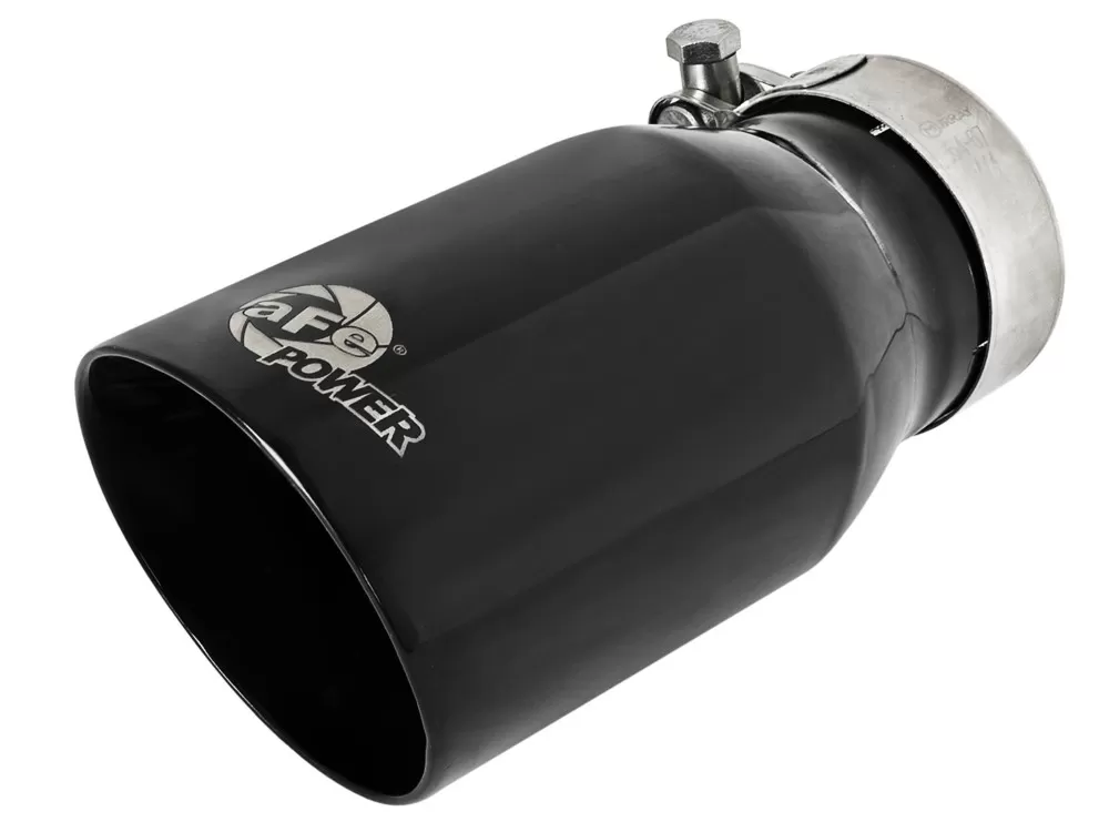 aFe POWER Mach Force-Xp Universal Clamp-on Exhaust Tip Black 2-1/2 IN Inlet x 3-1/2 IN Outlet X 7 IN L - 49T25354-B07