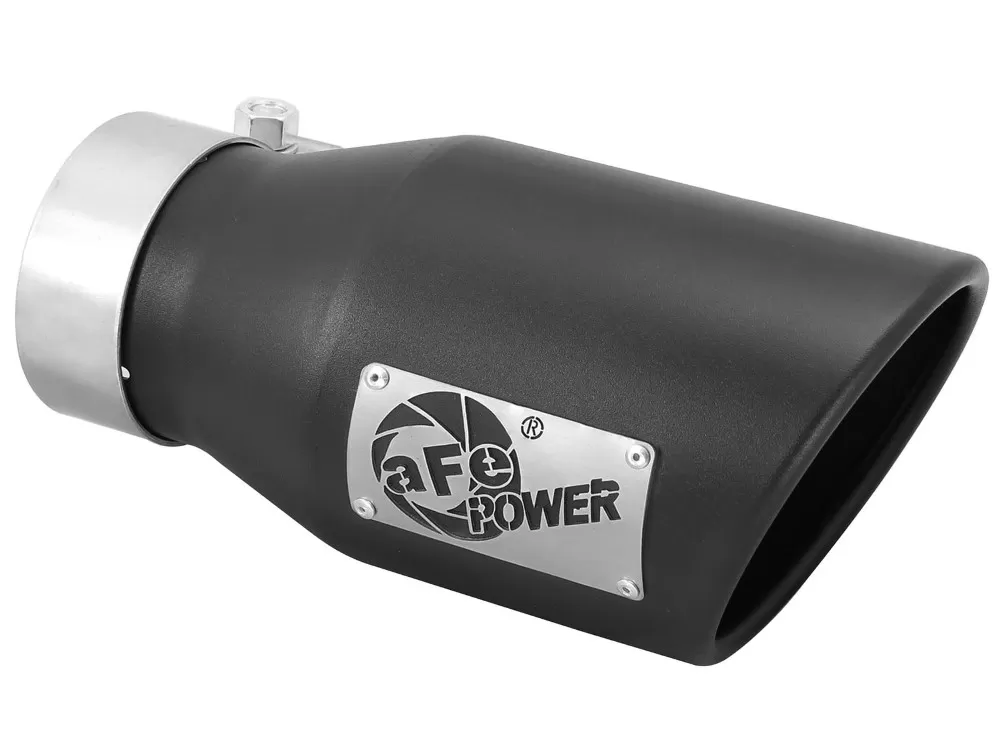 aFe POWER Mach Force-Xp Universal Clamp-on Exhaust Tip Black 3 IN Inlet x 4-1/2 IN Outlet x 9 IN L - 49T30451-B09