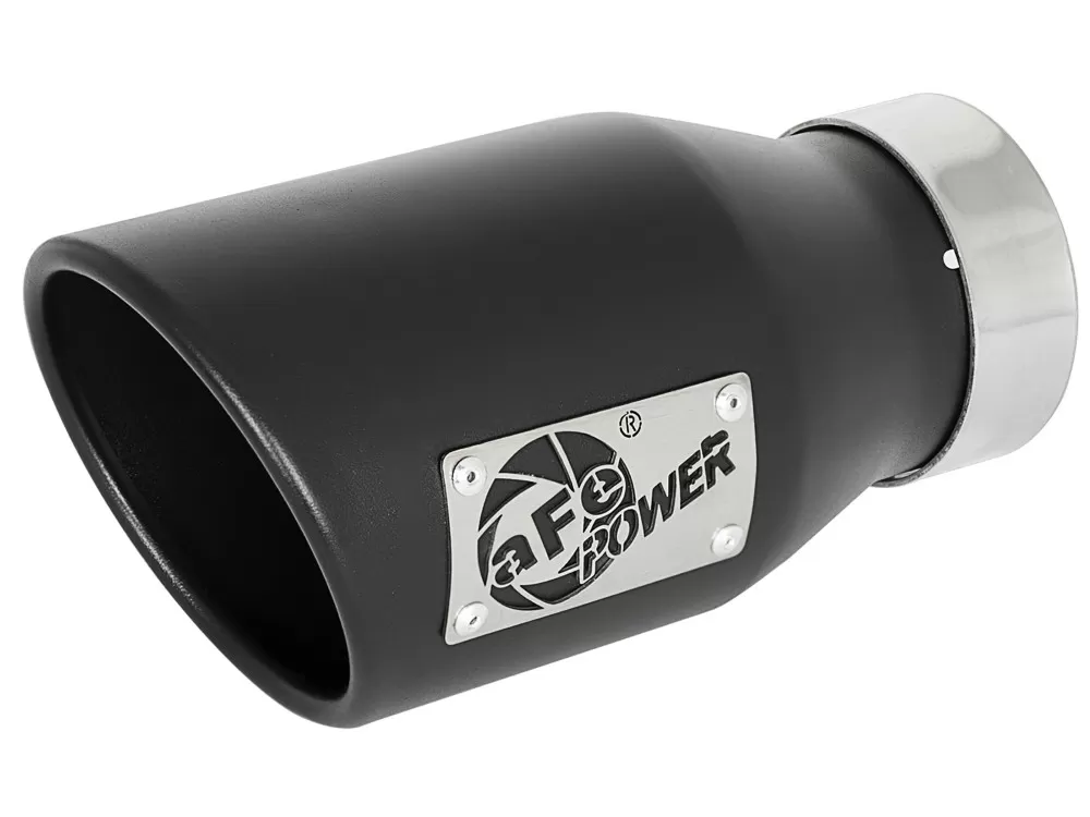 aFe POWER Mach Force-Xp Universal Clamp-on Exhaust Tip Black 3 IN Inlet x 4-1/2 IN Outlet x 9 IN L - 49T30452-B09