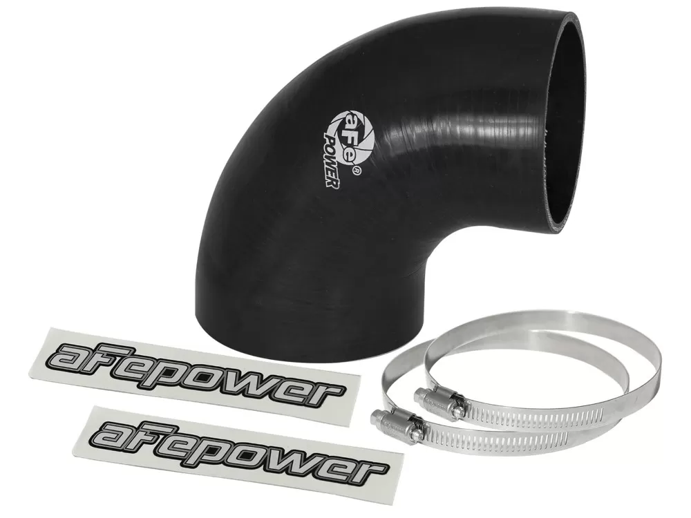 aFe POWER Magnum FORCE Cold Air Intake System (4 IN ID to 3-1/2 IN ID x 90 Deg.) Elbow Reducing Coupler - Black - 59-00065