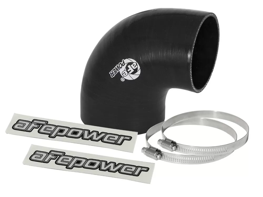 aFe POWER Magnum FORCE Cold Air Intake System (3-1/2 IN to 3 IN ID x 90 Deg.) Elbow Reducing Coupler - Black - 59-00068