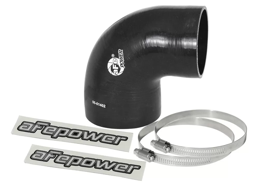 aFe POWER Magnum FORCE Cold Air Intake System (4 IN ID to 3-3/8 IN ID x 90 Deg.) Elbow Reducing Coupler - Black - 59-00073