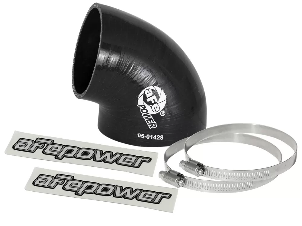 aFe POWER Magnum FORCE Cold Air Intake System (3-1/2 IN ID to 3 IN ID x 75 Deg.) Elbow Reducing Coupler - Black - 59-00088