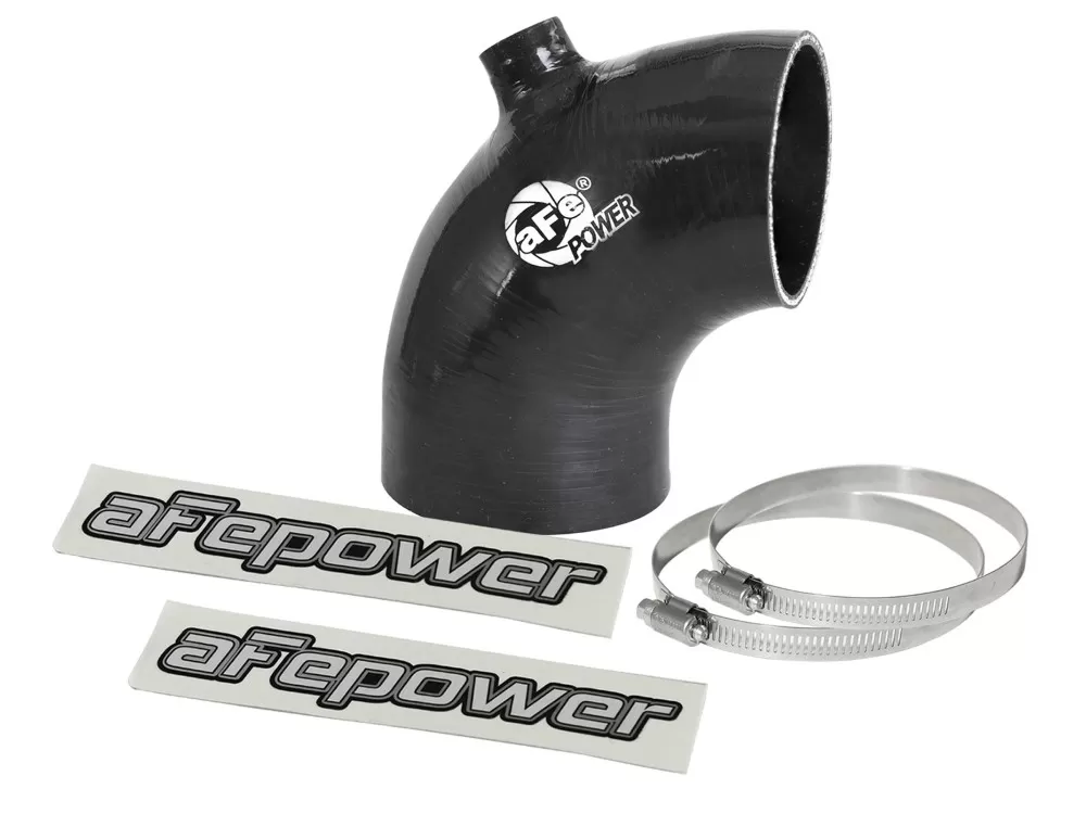 aFe POWER Magnum FORCE Cold Air Intake System (3-1/8 IN ID to 2-3/4 IN ID x 90 Deg.) Elbow Reducing Coupler w/ Port - Black - 59-00106