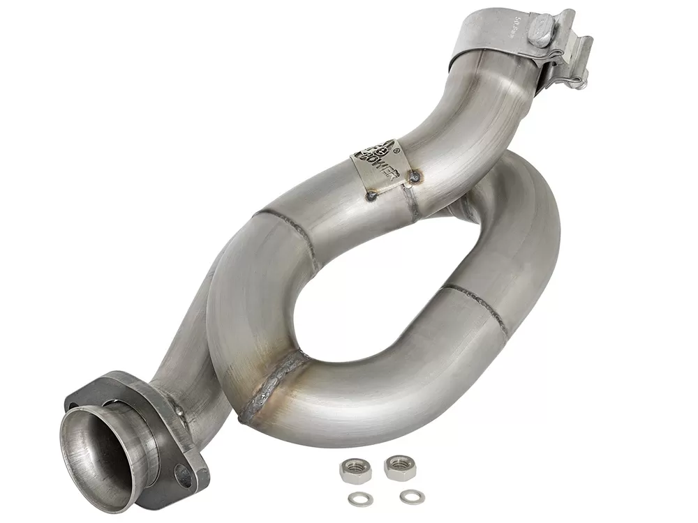 aFe POWER Twisted Steel Loop Relocation Pipe 2" 409 Stainless Steel Jeep Wrangler (JK) 12-18 V6-3.6L - 48-48021